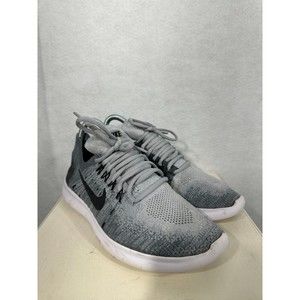 Nike Womens Free Rn Flyknit 2017 Running Shoes Gray Black 880844-002 Lace Up 9M